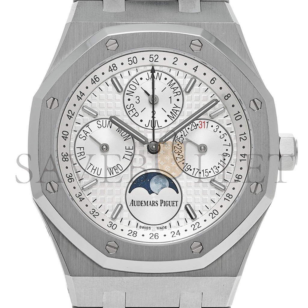 AUDEMARS PIGUET ROYAL OAK PERPETUAL CALENDAR STEEL WHITE DIAL WATCH 26574ST.OO.1220ST.01